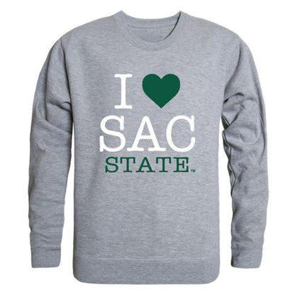 I Love Sacramento State Hornets Crewneck Pullover Sweatshirt Sweater-Campus-Wardrobe