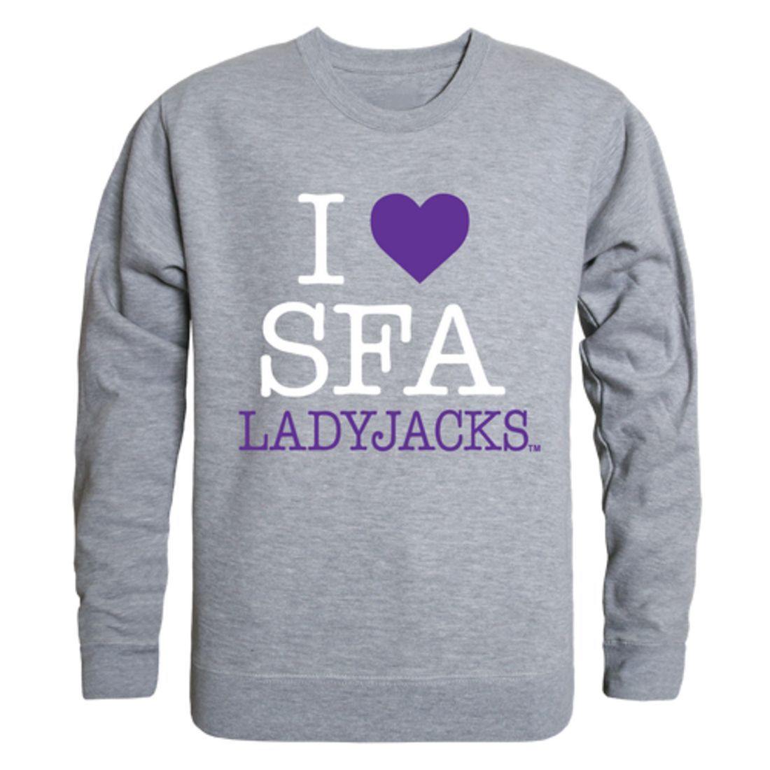 I Love Stephen F. Austin State University Lumberjacks Crewneck Pullover Sweatshirt Sweater-Campus-Wardrobe