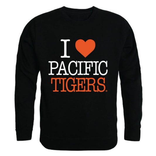 I Love University of the Pacific Tigers Crewneck Pullover Sweatshirt Sweater-Campus-Wardrobe