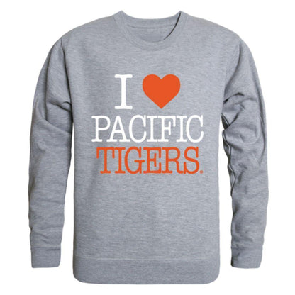 I Love University of the Pacific Tigers Crewneck Pullover Sweatshirt Sweater-Campus-Wardrobe