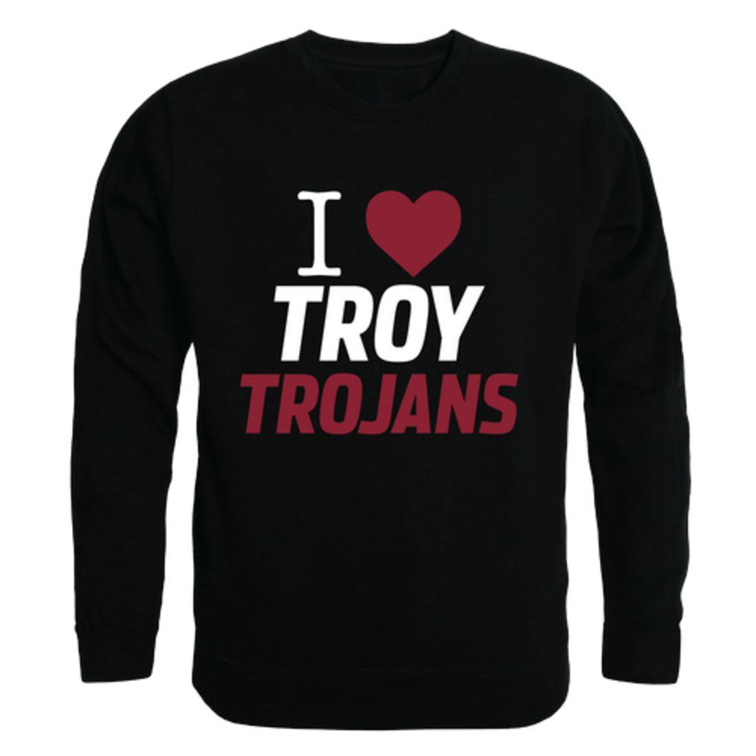 I Love Troy University Trojans Crewneck Pullover Sweatshirt Sweater-Campus-Wardrobe