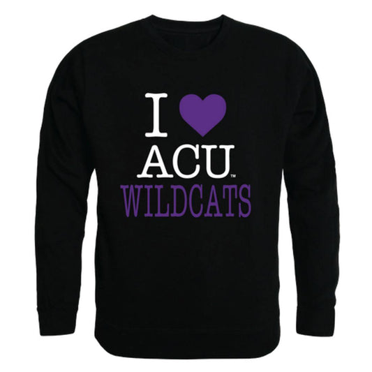 I Love ACU Abilene Christian University Wildcats Crewneck Pullover Sweatshirt Sweater-Campus-Wardrobe