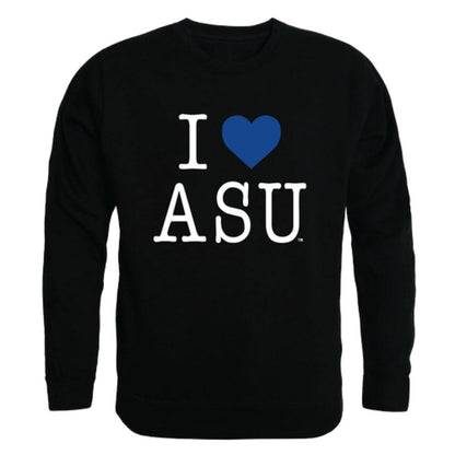 I Love ASU Albany State University Golden Rams Crewneck Pullover Sweatshirt Sweater-Campus-Wardrobe