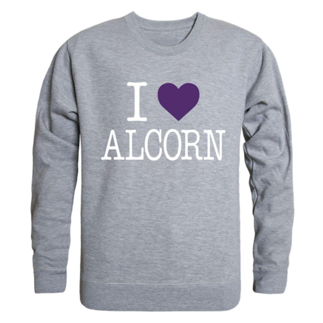 I Love Alcorn State University Braves Crewneck Pullover Sweatshirt Sweater-Campus-Wardrobe