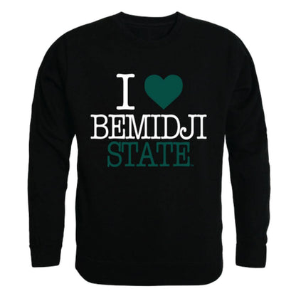 I Love BSU Bemidji State University Beavers Crewneck Pullover Sweatshirt Sweater-Campus-Wardrobe