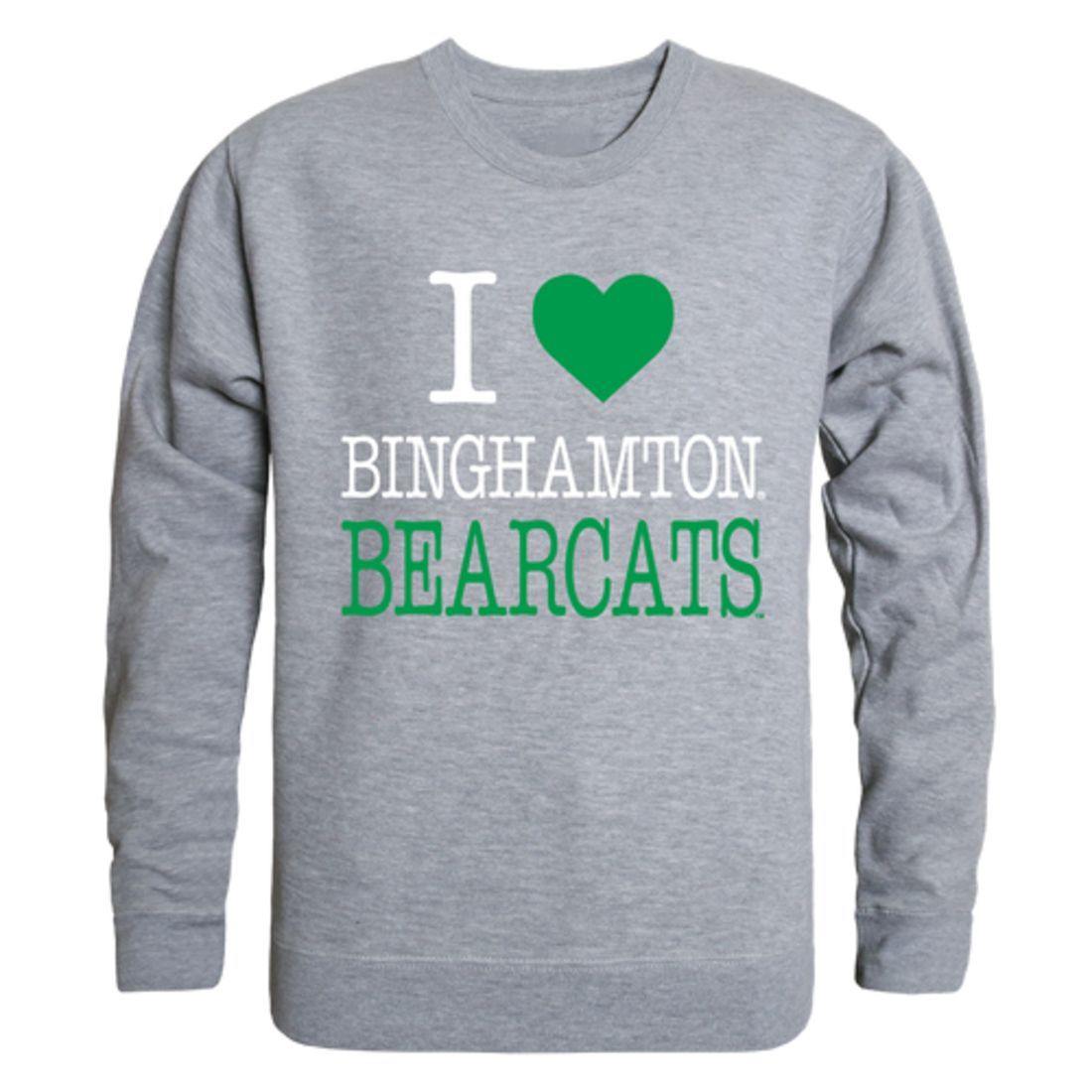 I Love SUNY Binghamton University Bearcats Crewneck Pullover Sweatshirt Sweater-Campus-Wardrobe