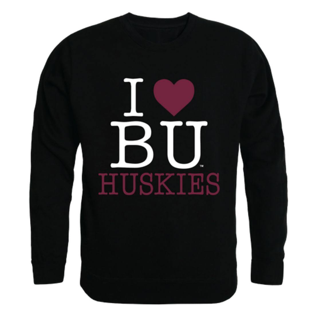 I Love Bloomsburg University Huskies Crewneck Pullover Sweatshirt Sweater-Campus-Wardrobe