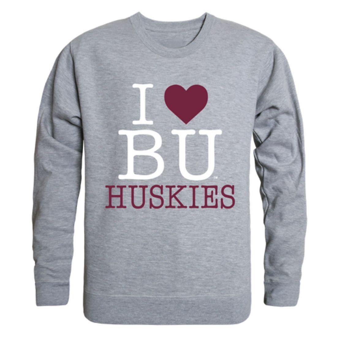 I Love Bloomsburg University Huskies Crewneck Pullover Sweatshirt Sweater-Campus-Wardrobe