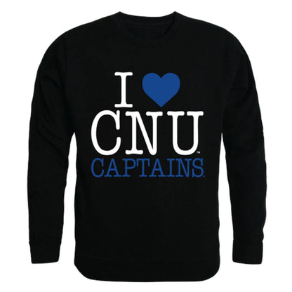 I Love CNU Christopher Newport University Captains Crewneck Pullover Sweatshirt Sweater-Campus-Wardrobe