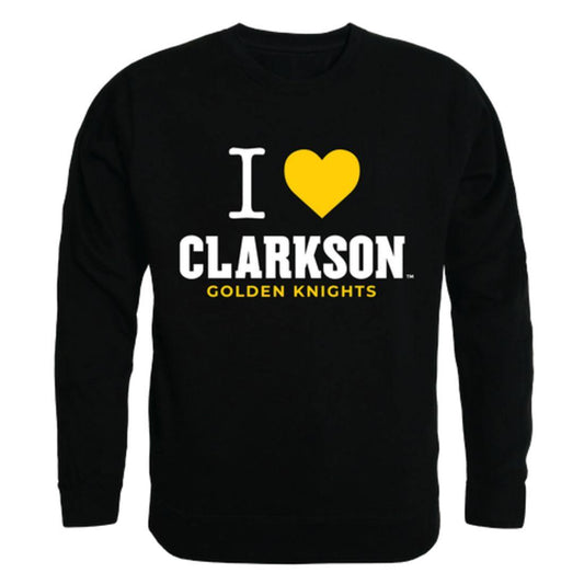 I Love Clarkson University Golden Knights Crewneck Pullover Sweatshirt Sweater-Campus-Wardrobe