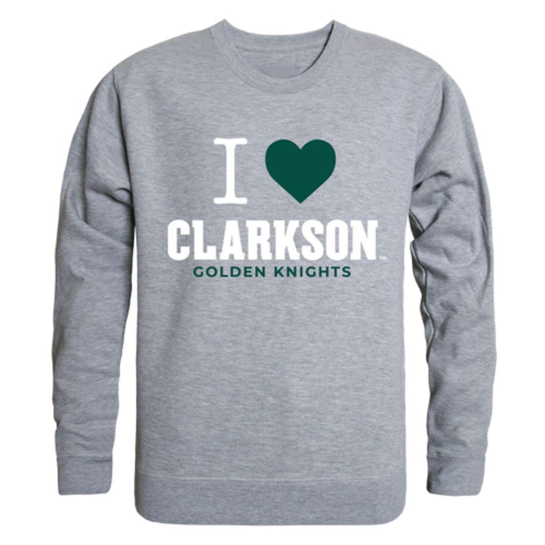 I Love Clarkson University Golden Knights Crewneck Pullover Sweatshirt Sweater-Campus-Wardrobe