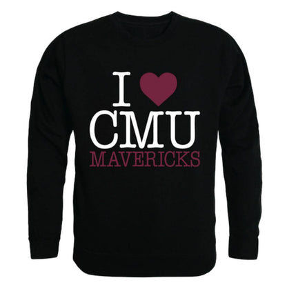 I Love CMU Colorado Mesa University Maverick Crewneck Pullover Sweatshirt Sweater-Campus-Wardrobe