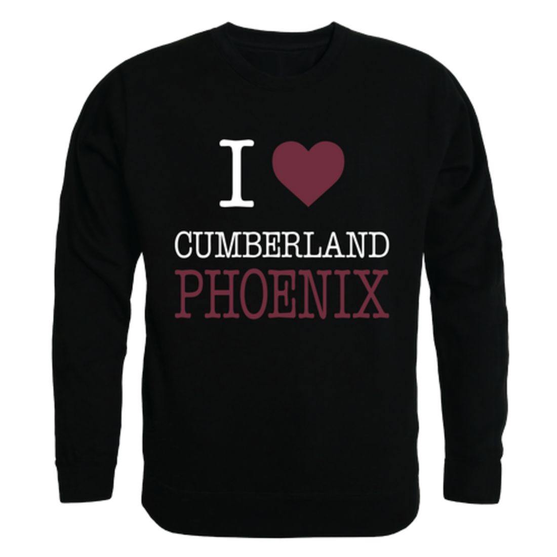 I Love Cumberland University Phoenix Crewneck Pullover Sweatshirt Sweater-Campus-Wardrobe