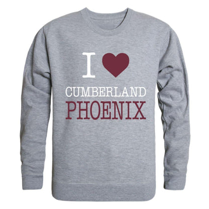 I Love Cumberland University Phoenix Crewneck Pullover Sweatshirt Sweater-Campus-Wardrobe