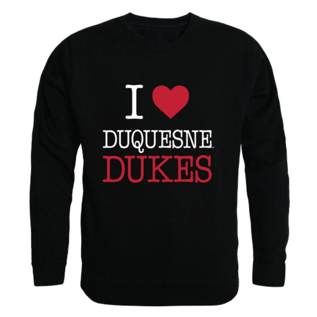 I Love Duquesne University Dukes Crewneck Pullover Sweatshirt Sweater-Campus-Wardrobe