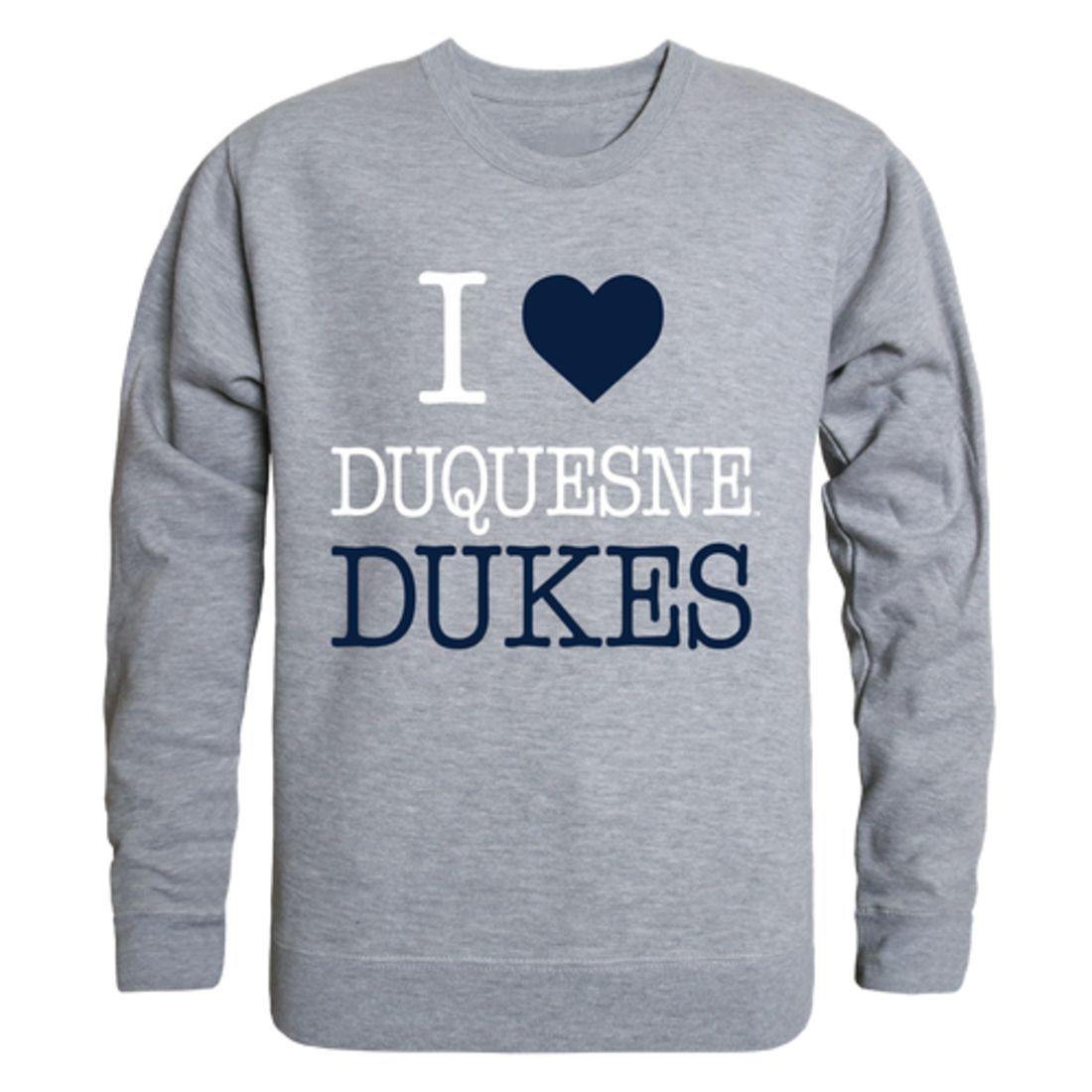I Love Duquesne University Dukes Crewneck Pullover Sweatshirt Sweater-Campus-Wardrobe