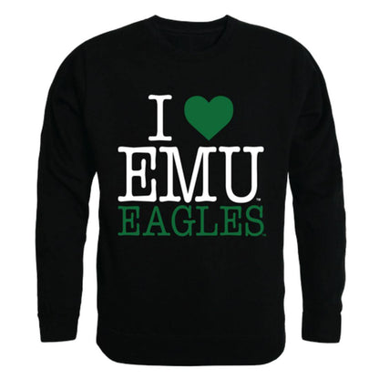 I Love EMU Eastern Michigan University Eagles Crewneck Pullover Sweatshirt Sweater-Campus-Wardrobe