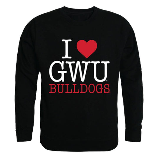 I Love GWU Gardner Webb University Runnin' Bulldogs Crewneck Pullover Sweatshirt Sweater-Campus-Wardrobe