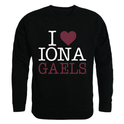 I Love Iona College Gaels Crewneck Pullover Sweatshirt Sweater-Campus-Wardrobe