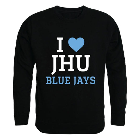 I Love JHU Johns Hopkins University Blue Jays Crewneck Pullover Sweatshirt Sweater-Campus-Wardrobe