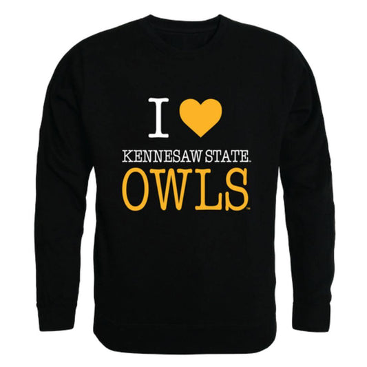 I Love KSU Kennesaw State University Owls Crewneck Pullover Sweatshirt Sweater-Campus-Wardrobe