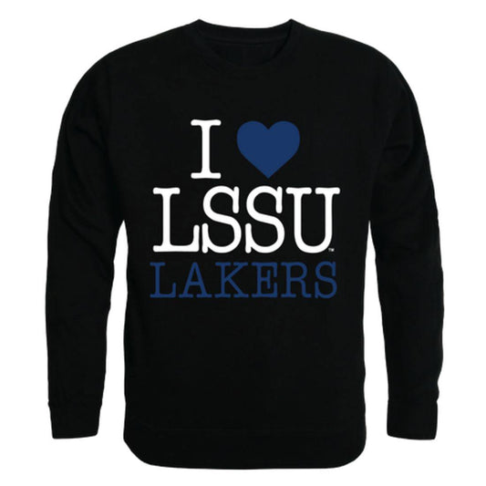 I Love LSSU Lake Superior State University Lakers Crewneck Pullover Sweatshirt Sweater-Campus-Wardrobe