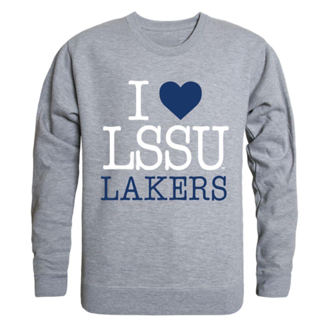 I Love LSSU Lake Superior State University Lakers Crewneck Pullover Sweatshirt Sweater-Campus-Wardrobe