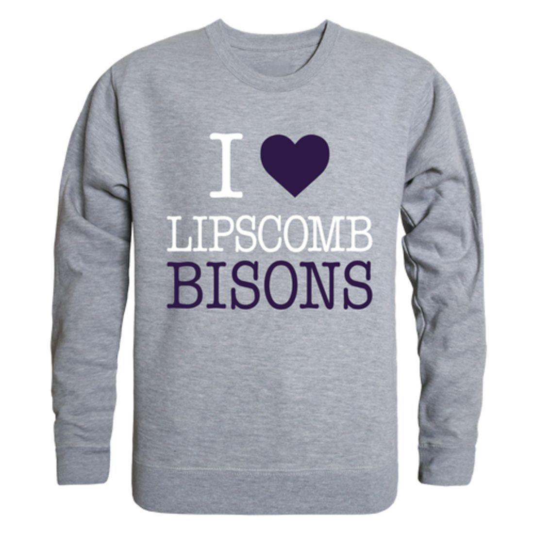 I Love Lipscomb University Bisons Crewneck Pullover Sweatshirt Sweater-Campus-Wardrobe