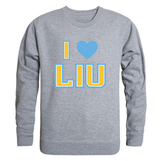 I Love LIU Long Island University Post Pioneers Crewneck Pullover Sweatshirt Sweater-Campus-Wardrobe