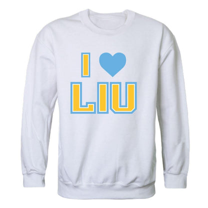 I Love LIU Long Island University Post Pioneers Crewneck Pullover Sweatshirt Sweater-Campus-Wardrobe