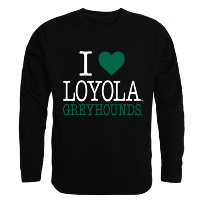I Love Loyola University Maryland Greyhounds Crewneck Pullover Sweatshirt Sweater-Campus-Wardrobe