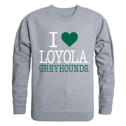 I Love Loyola University Maryland Greyhounds Crewneck Pullover Sweatshirt Sweater-Campus-Wardrobe