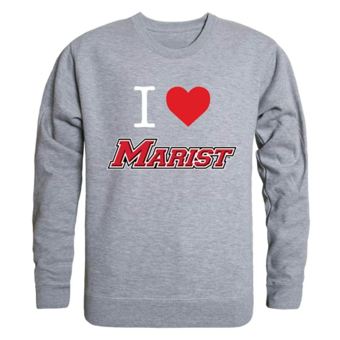 I Love Marist College Red Foxes Crewneck Pullover Sweatshirt Sweater-Campus-Wardrobe