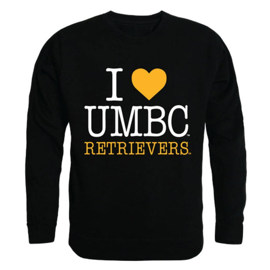 I Love UMBC University of Maryland Baltimore Retrievers Crewneck Pullover Sweatshirt Sweater-Campus-Wardrobe