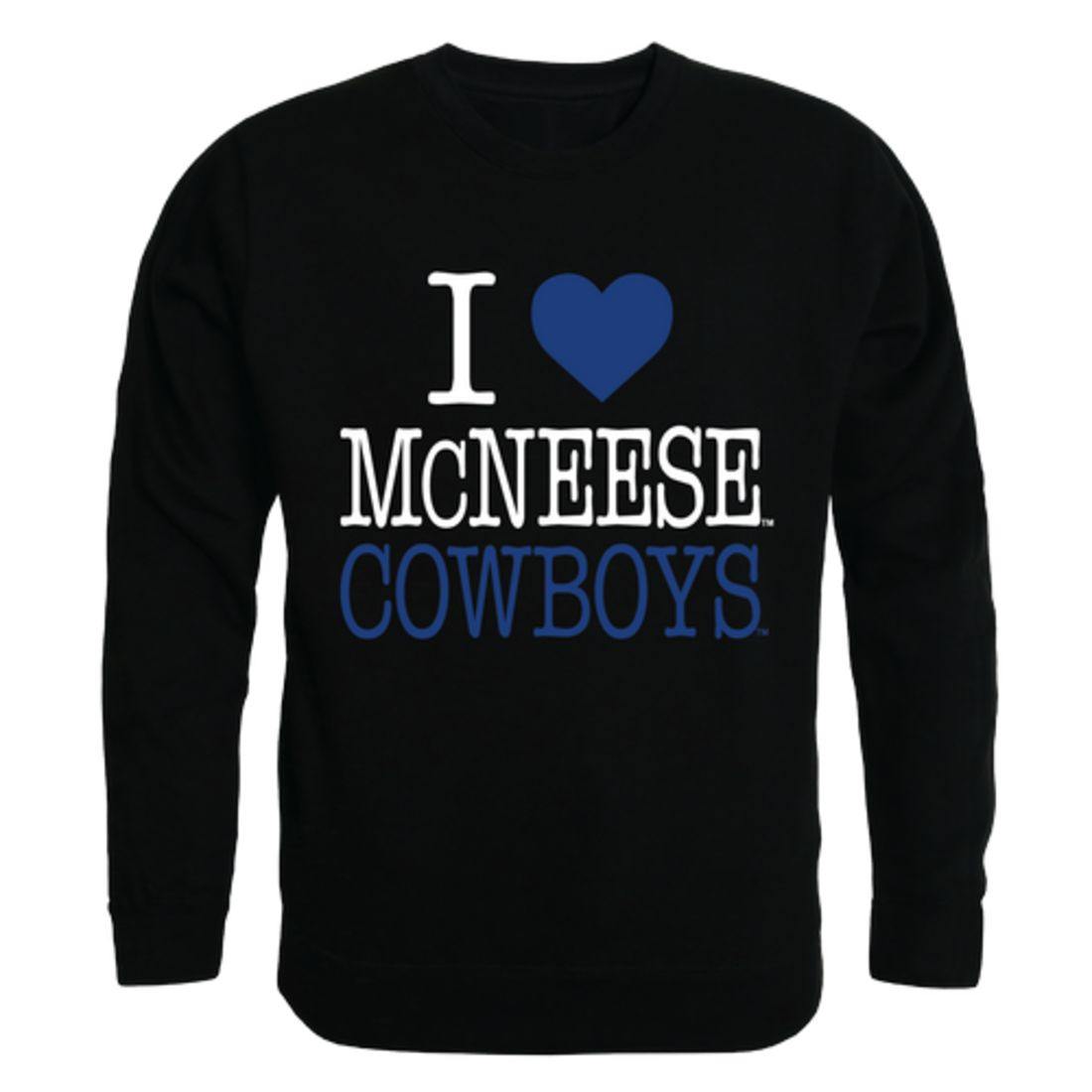 I Love McNeese State University Cowboys and Cowgirls Crewneck Pullover Sweatshirt Sweater-Campus-Wardrobe