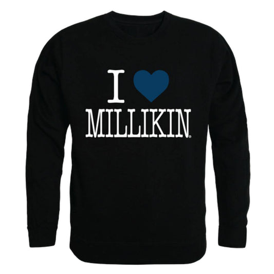 I Love Millikin University Big Blue Crewneck Pullover Sweatshirt Sweater-Campus-Wardrobe