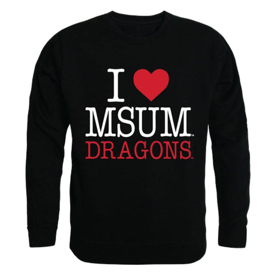 I Love MSUM Minnesota State University Moorhead Dragons Crewneck Pullover Sweatshirt Sweater-Campus-Wardrobe