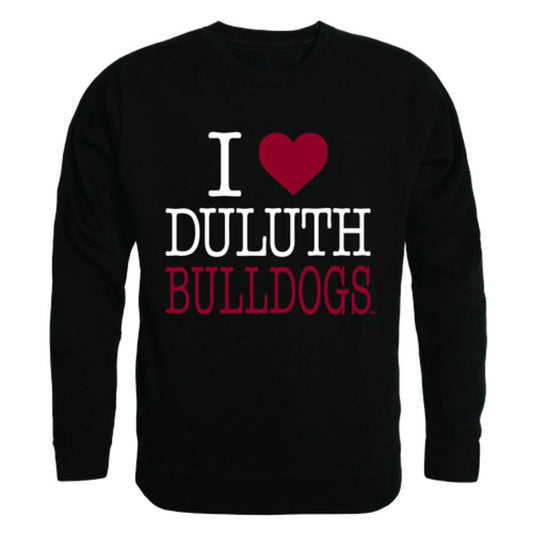 I Love UMD University of Minnesota Duluth Bulldogs Crewneck Pullover Sweatshirt Sweater-Campus-Wardrobe