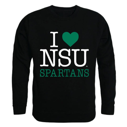 I Love NSU Norfolk State University Spartans Crewneck Pullover Sweatshirt Sweater-Campus-Wardrobe