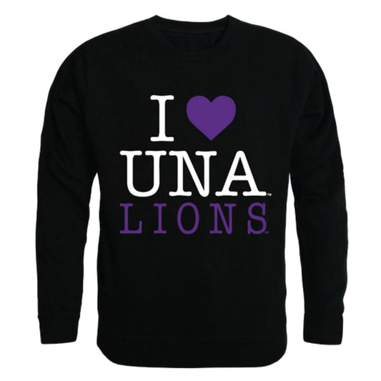 I Love UNA University of North Alabama Lions Crewneck Pullover Sweatshirt Sweater-Campus-Wardrobe