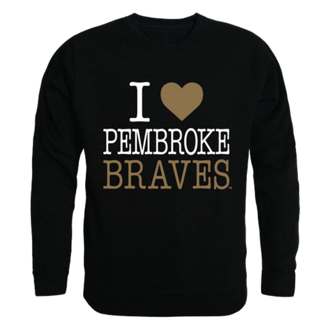 I Love UNCP University of North Carolina at Pembroke Braves Crewneck Pullover Sweatshirt Sweater-Campus-Wardrobe