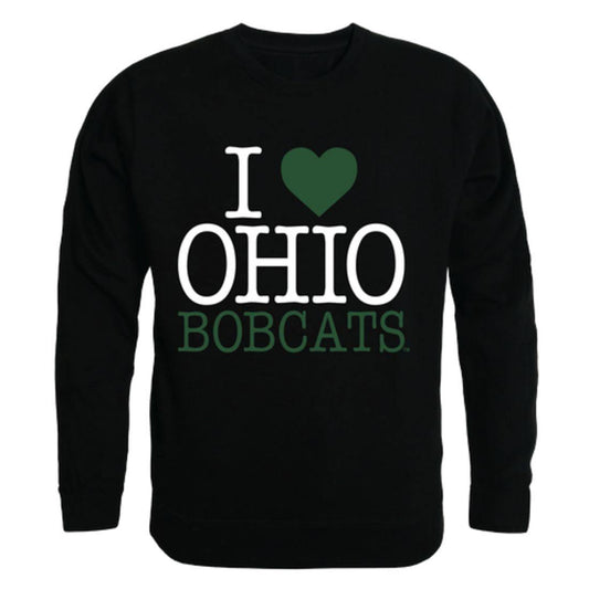 I Love Ohio University Bobcats Crewneck Pullover Sweatshirt Sweater-Campus-Wardrobe