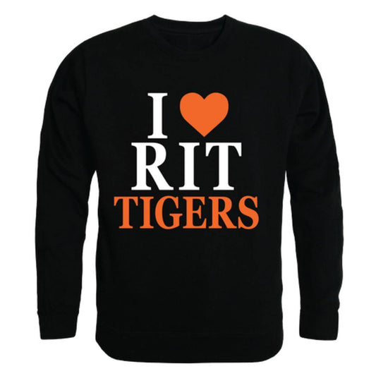 I Love RIT Rochester Institute of Technology Tigers Crewneck Pullover Sweatshirt Sweater-Campus-Wardrobe