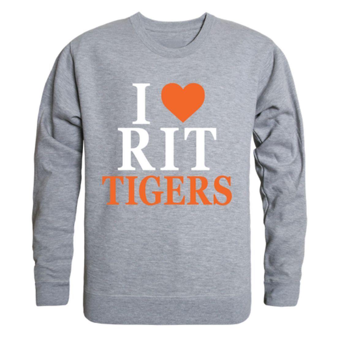 I Love RIT Rochester Institute of Technology Tigers Crewneck Pullover Sweatshirt Sweater-Campus-Wardrobe