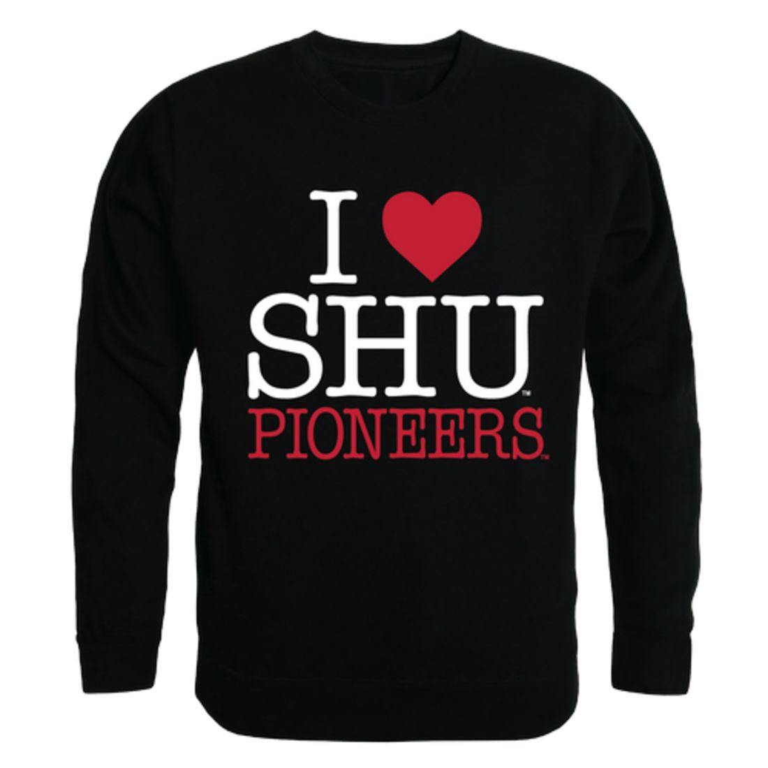 I Love Sacred Heart University Pioneers Crewneck Pullover Sweatshirt Sweater-Campus-Wardrobe