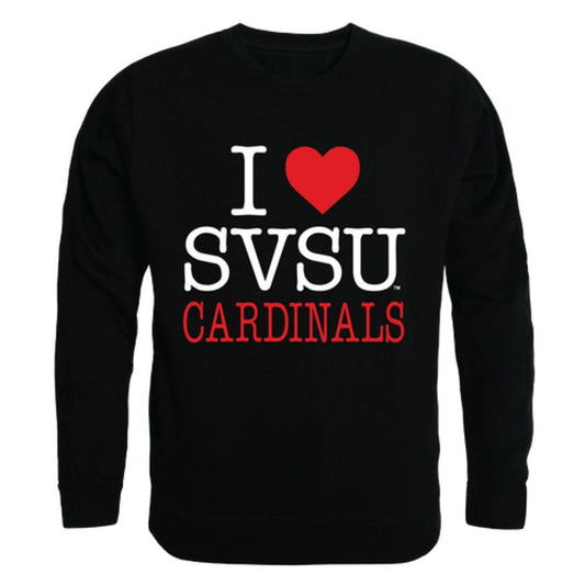 SVSU Saginaw Valley State University I Love Crewneck Pullover Sweatshirt Sweater-Campus-Wardrobe