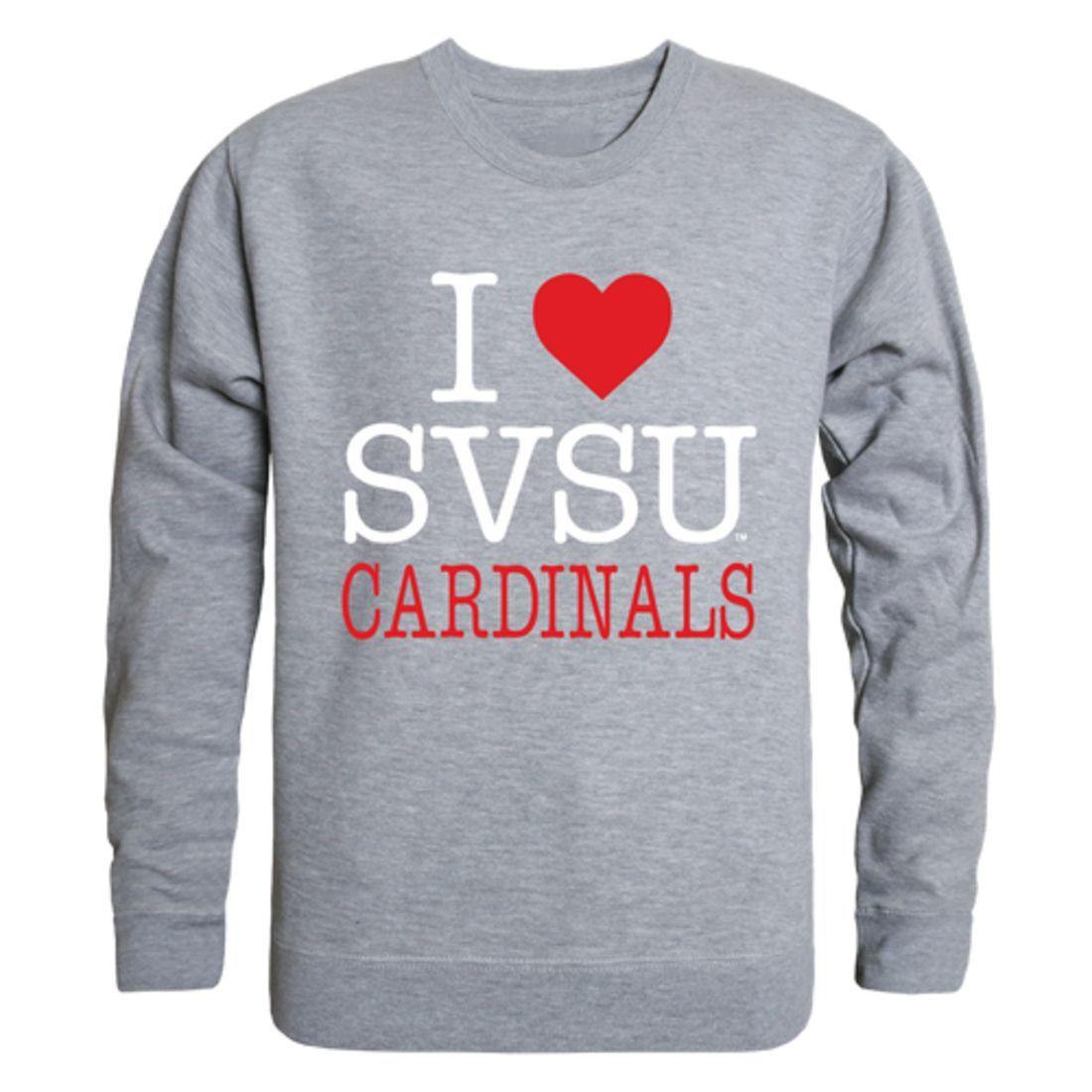 SVSU Saginaw Valley State University I Love Crewneck Pullover Sweatshirt Sweater-Campus-Wardrobe