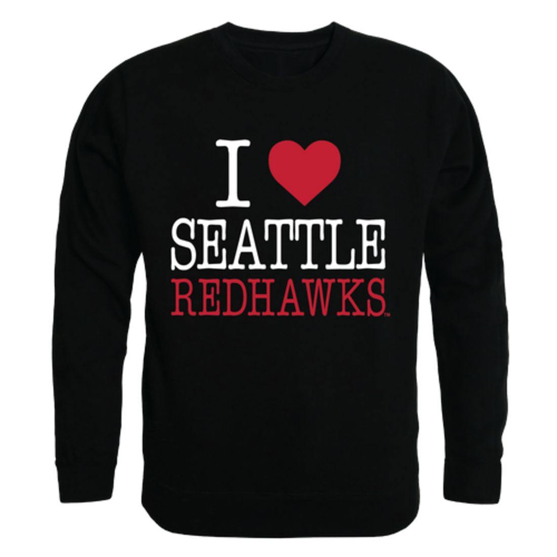 I Love Seattle University Redhawks Crewneck Pullover Sweatshirt Sweater-Campus-Wardrobe