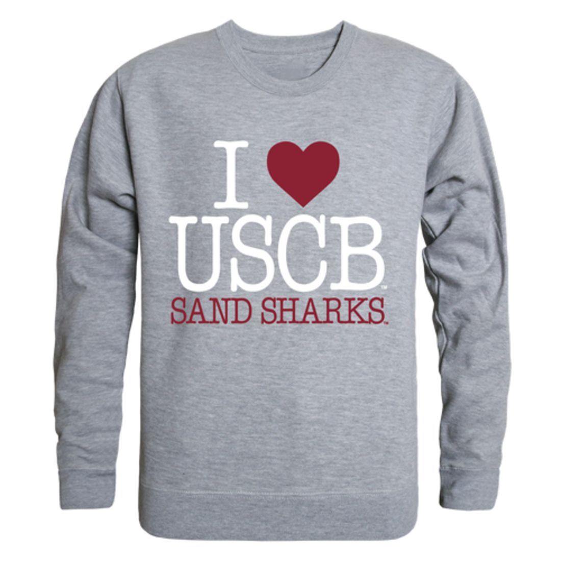 I Love USCB University of South Carolina Beaufort Sand Sharks Crewneck Pullover Sweatshirt Sweater-Campus-Wardrobe