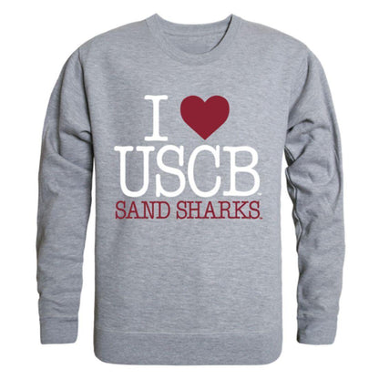 I Love USCB University of South Carolina Beaufort Sand Sharks Crewneck Pullover Sweatshirt Sweater-Campus-Wardrobe